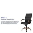 thumbnail image 2 of High Back Black Leather Executive Swivel Chair with Chrome Base and Arms, 2 of 9
