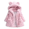 thumbnail image 3 of SYNPOS 1-8T Kids Baby Girls Winter Fleece Coat Toddler Hooded Snowsuit Jacket Thicken Warm Outwear Overcoat, 3 of 9