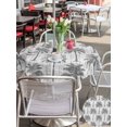 thumbnail image 5 of Outdoor Tablecloth with Umbrella Hole for Patio/Picnic/Party/Camping, Tropical Palm Trees Waterproof Table Cloth Round Cover Washable, Summer Coastal Grey Vintage (Dia 54"), 5 of 9