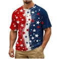 thumbnail image 4 of Gamivast Patriotic American Flag for Men T Shirt Vintage Vertical Painted Graphic Short Sleeve Crewneck Casual Fit Summer Independence Day Holiday Shirts Tops Tees, 4 of 5