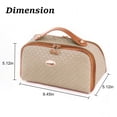 thumbnail image 5 of Makeup Bag for Women Cosmetic Bags Large Capacity Travel Toiletry Bag Make up Organizer Open Flat Portable Pouch with Handle, Khaki, 5 of 5
