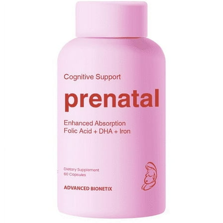 Advanced Bionetix Bio-Available Prenatal Vitamins for Women, Natural Methylated Folate Folic Acid, DHA Omega 3. Multivitamin Pre, During & Post Pregnancy