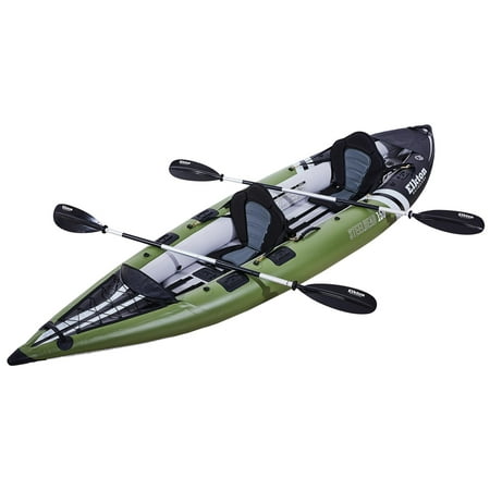 Elkton Outdoors Steelhead Fishing Kayak, Inflatable Touring, Two Person Angler, Includes Paddle, Hard Mounting Points, Bungee (Best Kayak For Fishing And Touring)