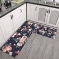 thumbnail image 2 of Pioneer Flower Floral Print Pattern Kitchen Rugs Sets Of 2,Anti Fatigue Kitchen Mat Rugs Non Slip Washable,Decorative Kitchen Floor Mats for Kitchen,Sink,Laundry,17"x30"+17"x47", 2 of 7