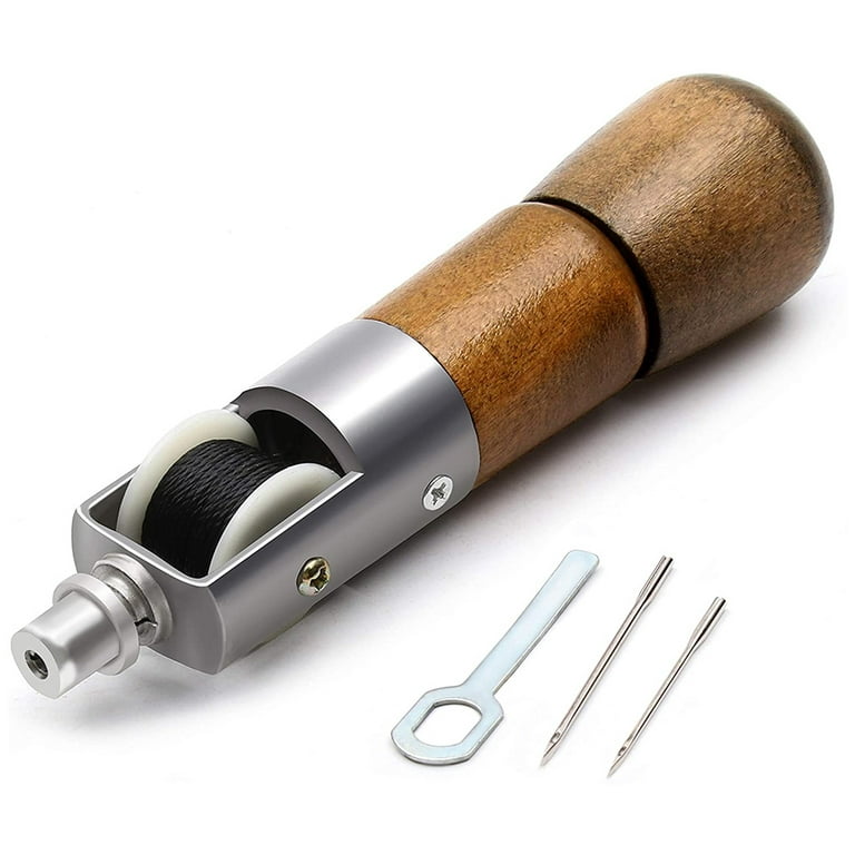 5 Pcs/set Leather Sewing Awl Leather Craft Sewing Awl Needle Thread Kit  Wooden Handle Hand Tool 