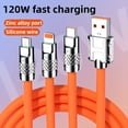 thumbnail image 3 of Cable Usb De Carga Rápida 3 En 1 De 120w, Cable De Cargador Múltiple En Negrita Adicional Para Tipo C/Micro-USB, Cargador Para Apple IPhone, 3 of 4