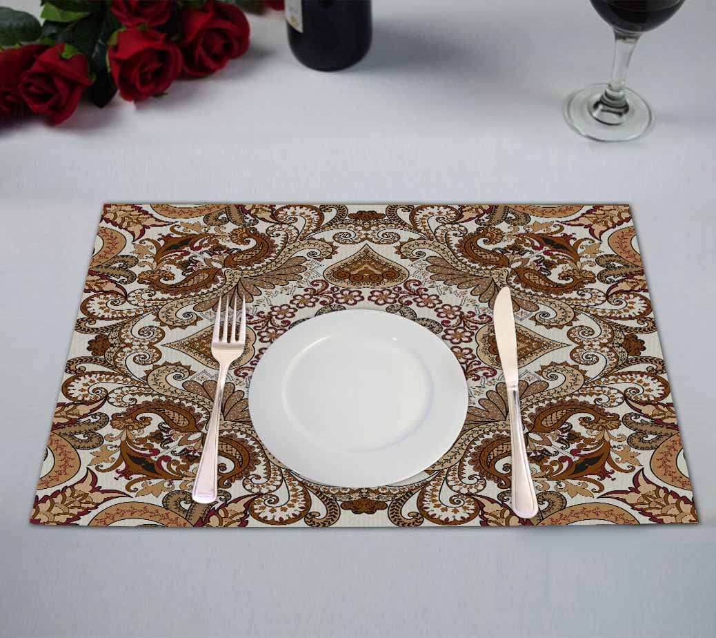 PKQWTM Bandanna An Ornate Beige Brown Colors Cream Kitchen ...