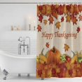 thumbnail image 3 of Orange Maple Shower Curtain, Waterproof Shower Curtains for Bathroom, Thanksgiving Pumpkin Autumn Fruit Vintage Washable Fabric Bathtub Curtain Set Bath Decor with 12 Hooks 72"x78", 3 of 8