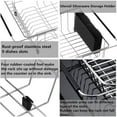 thumbnail image 7 of SANNO Large Expandable Dish Drying Rack with Removable Utensil Silverware Holder,Deep Large Dish Rack Over The Sink in Sink on Counter,Dish Drainers Stainless Steel, 7 of 7