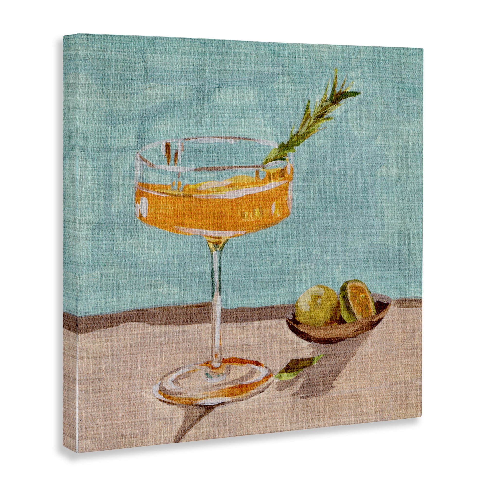 Stupell Industries Bright Cocktail Glass Food & Beverage Painting Wrapped Canvas Art Print Wall Art, 36 x 36