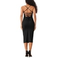 thumbnail image 3 of INSPIRE CHIC Spaghetti Strap Dress for Women's Sleeveless Split Bodycon Cocktail Party Dress M Black, 3 of 5