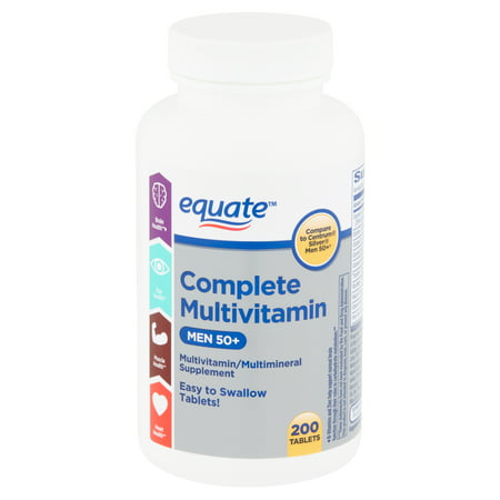 Equate Complete Multivitamin Tablets, Men 50+, 200 (Best Multivitamin For Adults Over 50)