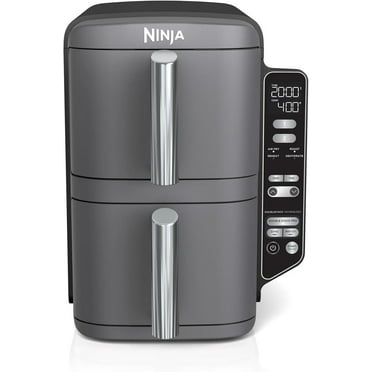 Restored Ninja 10 qt 2-Basket Air Fryer, Black - Automatic Shutoff (Refurbished)