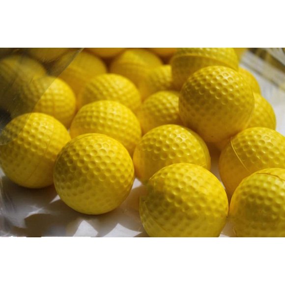 A99 Golf Elastic Practice Pu Balls 36pcs Yellow Practice Training Balls for Driving Range, Swing Practice, Indoor Simulators, Outdoor & Home Use Floater Water Fun