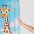 thumbnail image 3 of Patifu Giraffe Palm Trees Blue Sky Shower Curtain 100% Polyester Chic Modern Bathroom Decor with Hooks 36"x72, 3 of 7