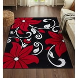 Luxe Weavers Modern Floral Red 5x7 Area Rug for Living Rooms - Walmart.com
