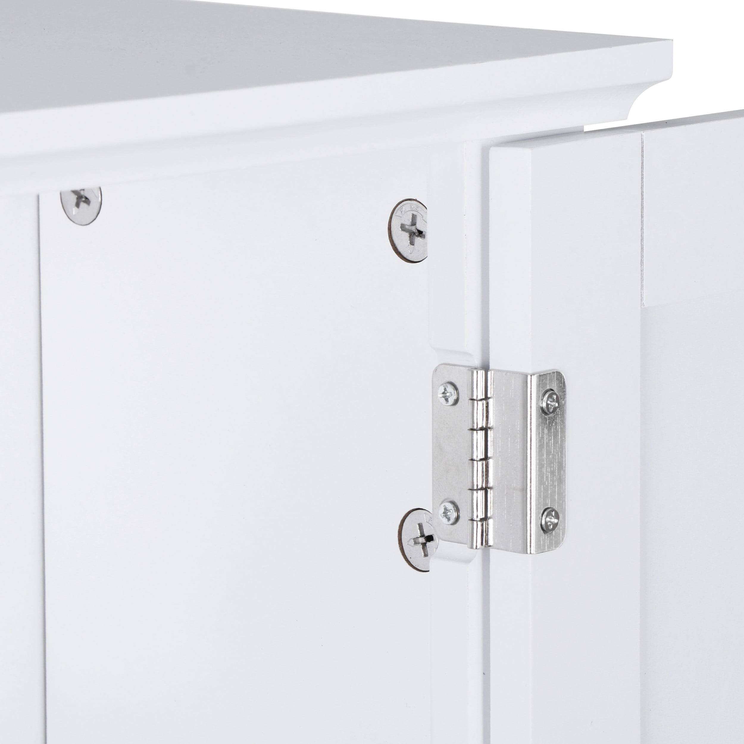 ZENY Bathroom Medicine Cabinet with 2 Door and Adjustable Shelves Wood Frame, White