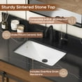 thumbnail image 6 of Deluxe Living 48" Bathroom Vanity with Marble Top, Fully-Assembled vanity with Ceramic Sink,Solid Wood Frame,Brown Oak, 6 of 8