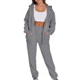 thumbnail image 6 of Women's Two Piece Athletic Set Zipper Front Hoodie And Elastic Waist Joggers Breathable Fabric Comfortable Wear, 6 of 9