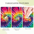 thumbnail image 3 of Colorful Tie Dye Waterproof Picnic Patio Party Round Table Cloth Cover Decorations Fabric 60 Inch Circular Tablecloth for 20-47 Inch Home Dining Room Kitchen Decor, 3 of 6