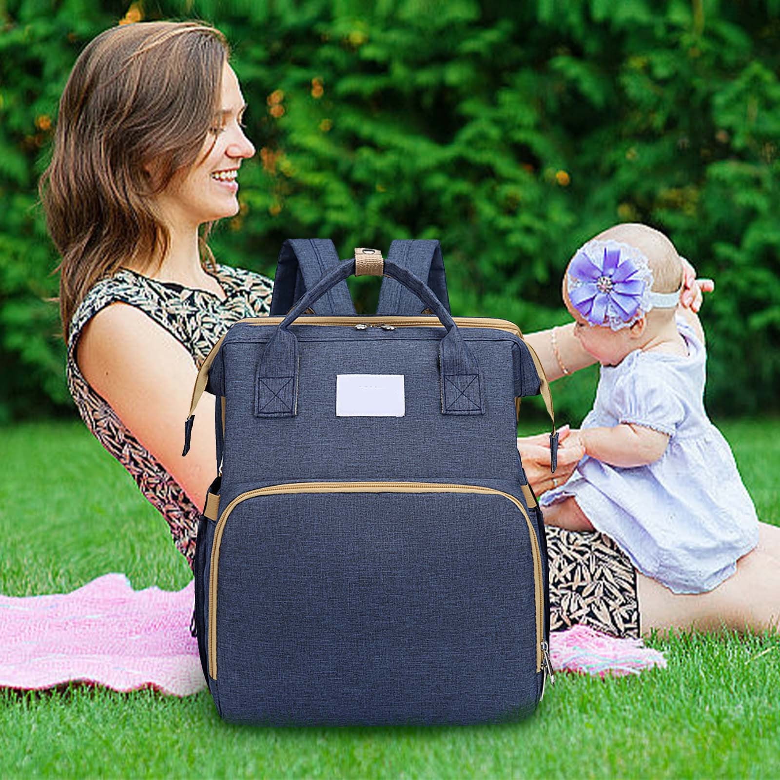 Baby Diaper Bag Backpack,Diaper Bag Backpack with Changing Station,Large Baby Diaper Bag,Multifunctional Travel Diaper Waterproof Backpack for Baby,With Portable Diaper Pad