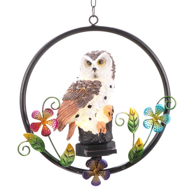 Luz De Noche De Búho Con Energía Solar, Luz Colgante De Jardín Con Forma De Animal De Resina Única, Luz De Paisaje Al Aire Libre Para Patio, Patio, Camino seitruly HA024555-02