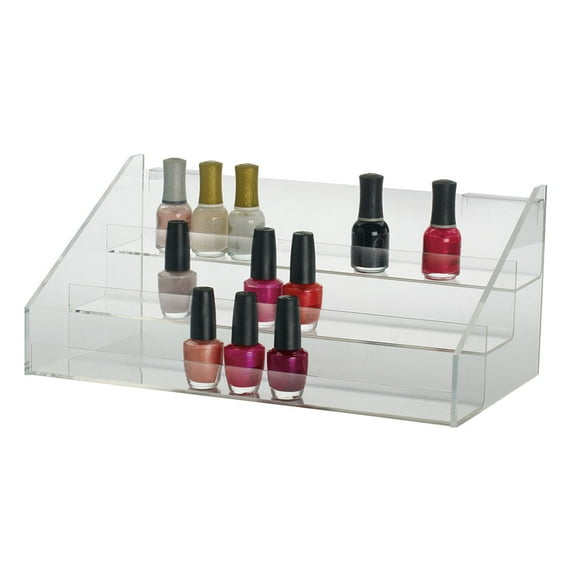 SSWBasics 3-Tier Clear Acrylic Shelf Slatwall Accessories - 15"W x 6½”H x 8¼”D - Slat Wall Accessories for Grid and Wire Displays - Versatile Slat Wall Accessory for Retail and Home Use