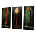 thumbnail image 3 of Designart "Urban Solitude under the Full Moon IV" Modern Geometric Wall Art Set Of 3 - Abstract Geometric Red Gallery Wall Set For Home Decor, 3 of 6
