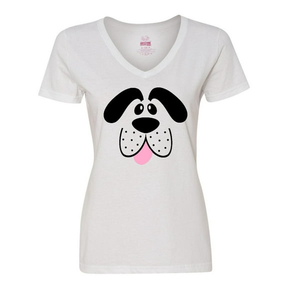 Inktastic Cute Dog Face Women's V-Neck T-Shirt