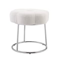 thumbnail image 3 of Linon Coston Vanity Stool or Ottoman, Chrome with Sherpa Faux Fur Fabric, 3 of 9