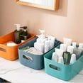 thumbnail image 5 of Casewin 4 Pack Plastic Storage Boxes Orange Storage Basket for Cupboard,Office,Living Room,Home,Bathroom, Bedroom,Kitchen Storage, 5 of 8