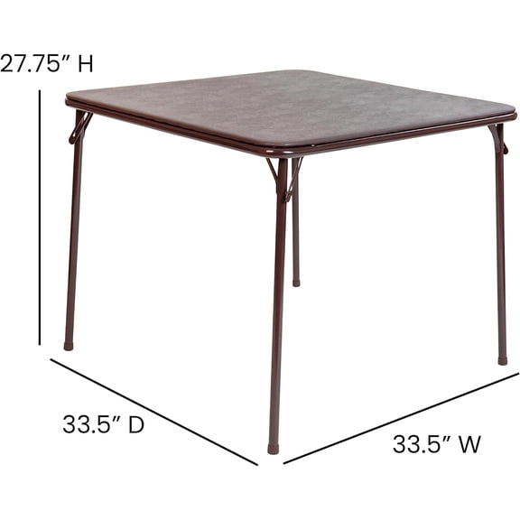 33.5 Square Folding Card Table for 4 Players with Padded Vinyl Top, Portable Multipurpose Game Table