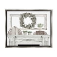 thumbnail image 3 of Stupell Industries Festive Wreath Cozy Fireplace Mantel Rustic Design Graphic Art Luster Gray Floating Framed Canvas Print Wall Art, Design by Cindy Jacobs, 3 of 5