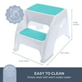 thumbnail image 7 of Dreambaby Toddler & Me 2 Step Stool - Designed for Kids & Adults - Holds up to 300lbs Maximum Weight Capacity - 10.5inch Tall & 15.4inch Wide - with Anti Slip Base Pads - Aqua - Model L6070, 7 of 7