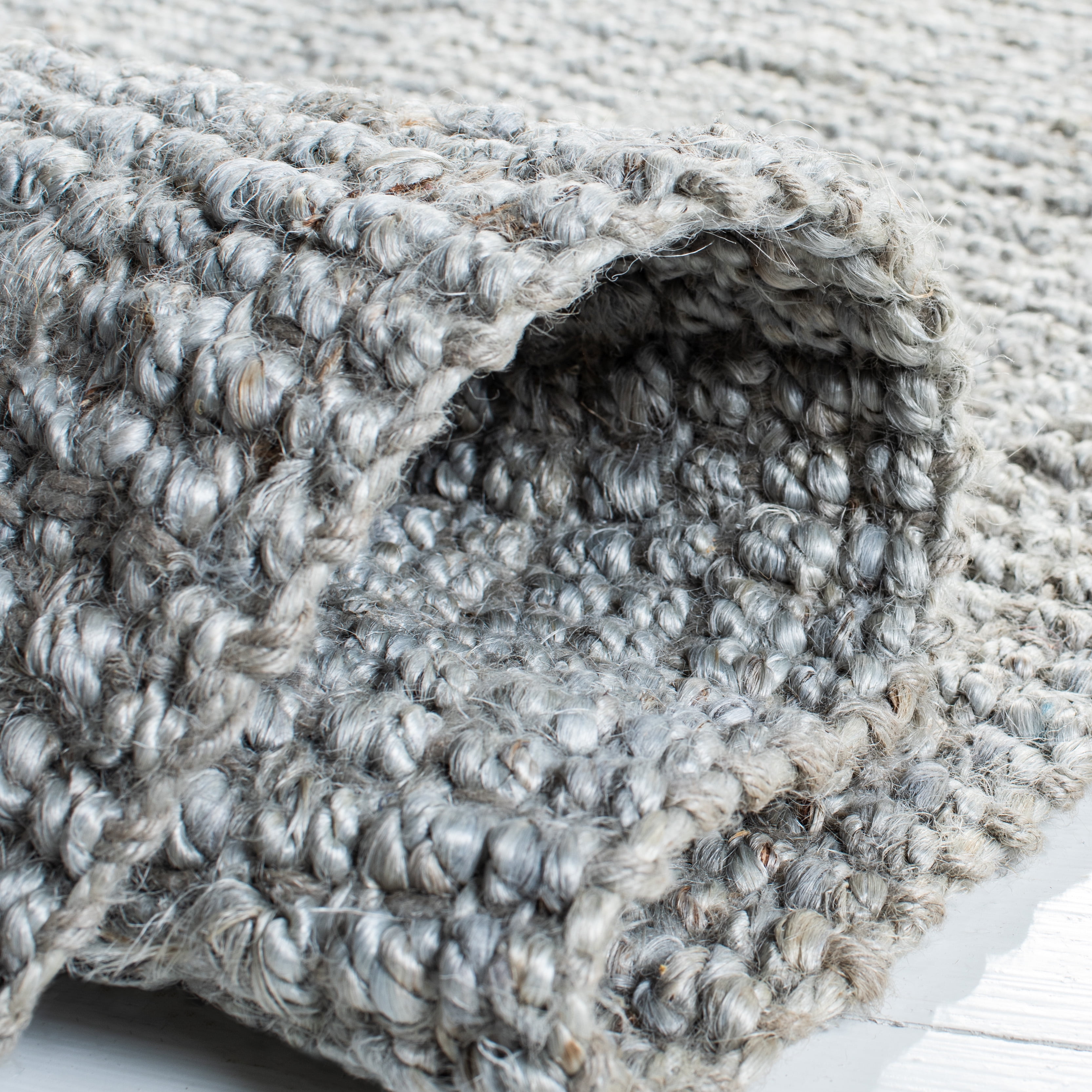SAFAVIEH Natural Fiber Milica Solid Runner Rug, Gray, 2'3" x 15' - Scandinavian Design, Grey, Jute, Hand Woven Pattern, Ideal for Entryway, Kitchen, Living Room, Office, Hallway