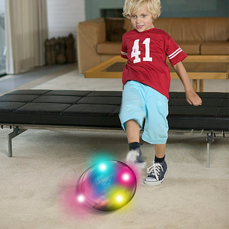 Hover Soccer Ball Set With LED Lights - Air Power Floating Ball, 2 Goals, Safe Foam Bumper For Kids Indoor/Outdoor Play