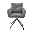 thumbnail image 3 of Noah Dining Room Accent Chair in Charcoal Fabric and Brushed Stainless Steel Finish, 3 of 7