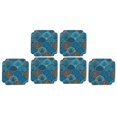thumbnail image 1 of Japanese Style Embroidered Coaster Set, 6PCS Heat Insulated Cup Mat, Desktop Decoration for Home Kitchen, Dining Table, Coffee Shop, Restaurant, 1 of 8
