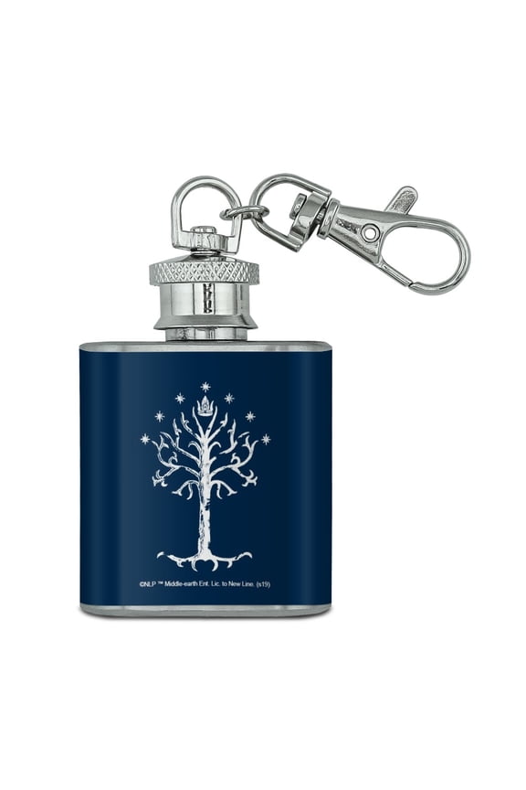Lord of the Rings Tree of Gondor Stainless Steel 1oz Mini Flask Key Chain