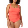 thumbnail image 1 of Anne Cole Signature Womens Plus Size Live In Color Square Neck One-Piece Style-22PO08001 Swimsuit, 1 of 2