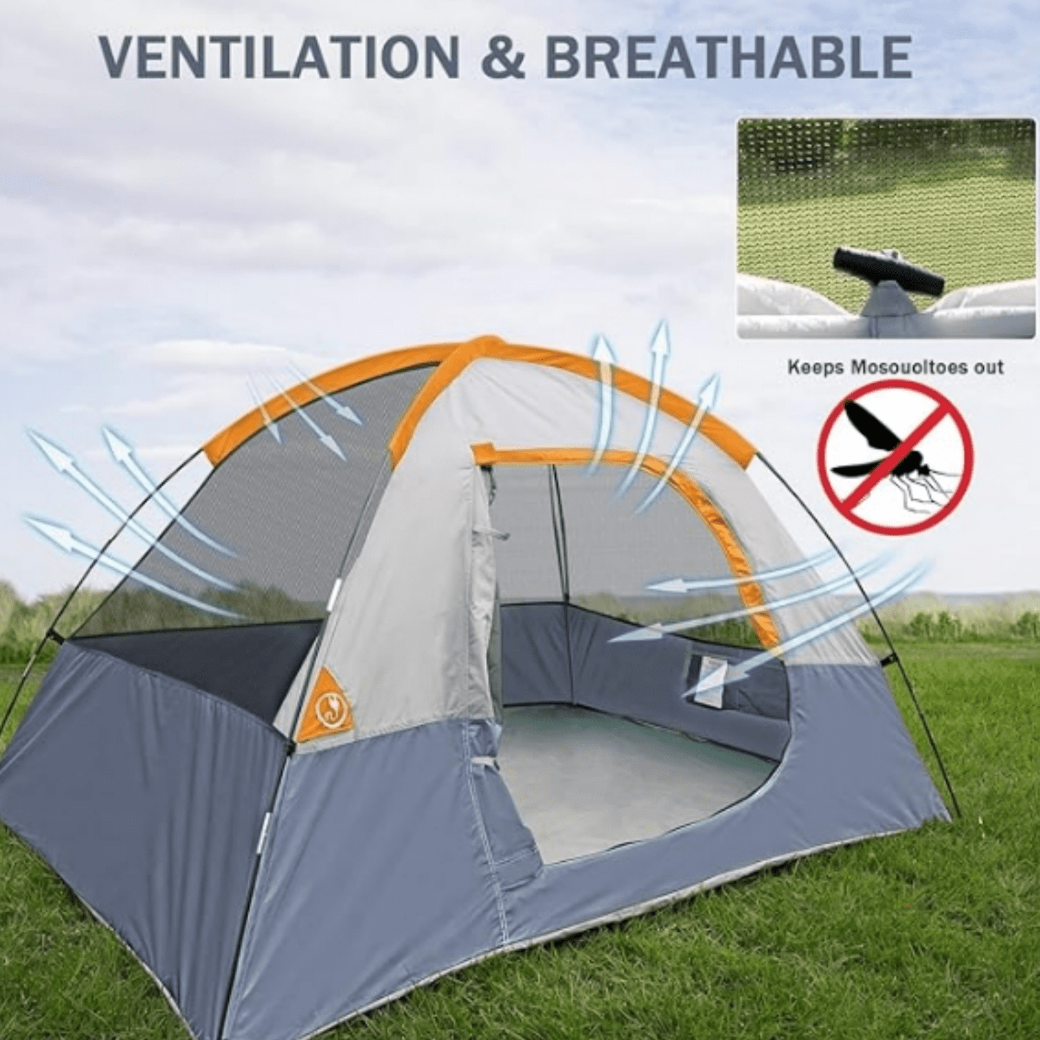 Camping Tent 2 Person, Waterproof Windproof Tent with Rainfly Easy Set up-Portable Dome Tents for Camping…