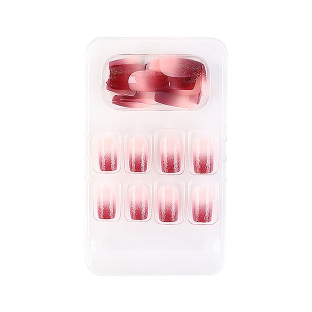 ziyahi False Nail Wearable Perfect Matching Simple to Wear No Irritating Odor Fake Fingernail Breathable Press Type Adjustable Paster Type 16 Type 30 F741 1Set