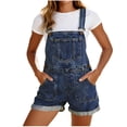 thumbnail image 6 of Warop Women's Denim Overalls, Button-Down Pocket Shorts, Casual Cotton Jumpsuit for Summer and Daily Wear, 6 of 7