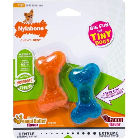 UPC: 0018214839682 | Nylabone Flexichew Dog Chew Toy Bacon & Peanut Butter Flavor x-small-Up to 15 lbs