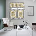 thumbnail image 4 of Summer Lemon Kitchen Curtains Sets for Windows 36 Inch Length, Farmhouse Black Check Plaid Vintage Rod Pocket Window Treatments Tier Curtains and Valances Set for Bedroom/Bathroom, 4 of 8