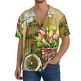 thumbnail image 3 of Gaeub Watercolor Canary Bird Men's Lapel Short Sleeve Shirt, Relaxed Fit Shirt, Soft and Breathable for Outdoors Party Travel - 3X-Large, 3 of 7
