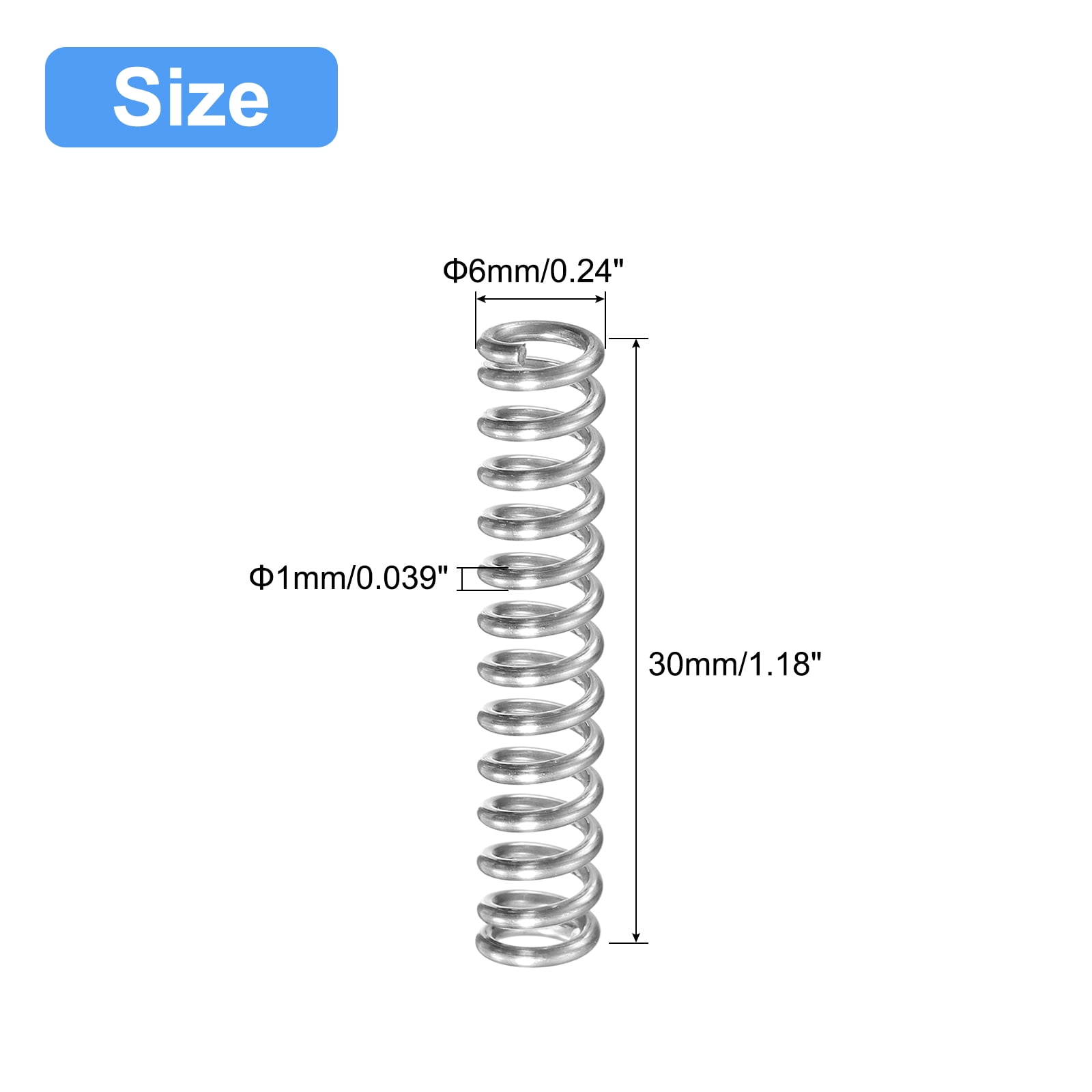 Spring Steel Uxcell Compression Spring,304 Stainless Steel,5mm OD,0.5mm ...