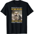 thumbnail image 1 of Be Your Own Boss Exploit Yourself to Death - Camiseta de meme de gato japonés, 1 of 2