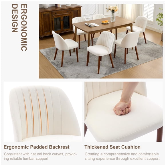 Modernes 2er Set Esszimmerstühle – Komfortabel gepolstert, robuste Holzbeine, stilvoller Stoffbezug – Vielseitig für Küche, Esszimmer, Restaurant & Café – Farbe: Leinen | Beige