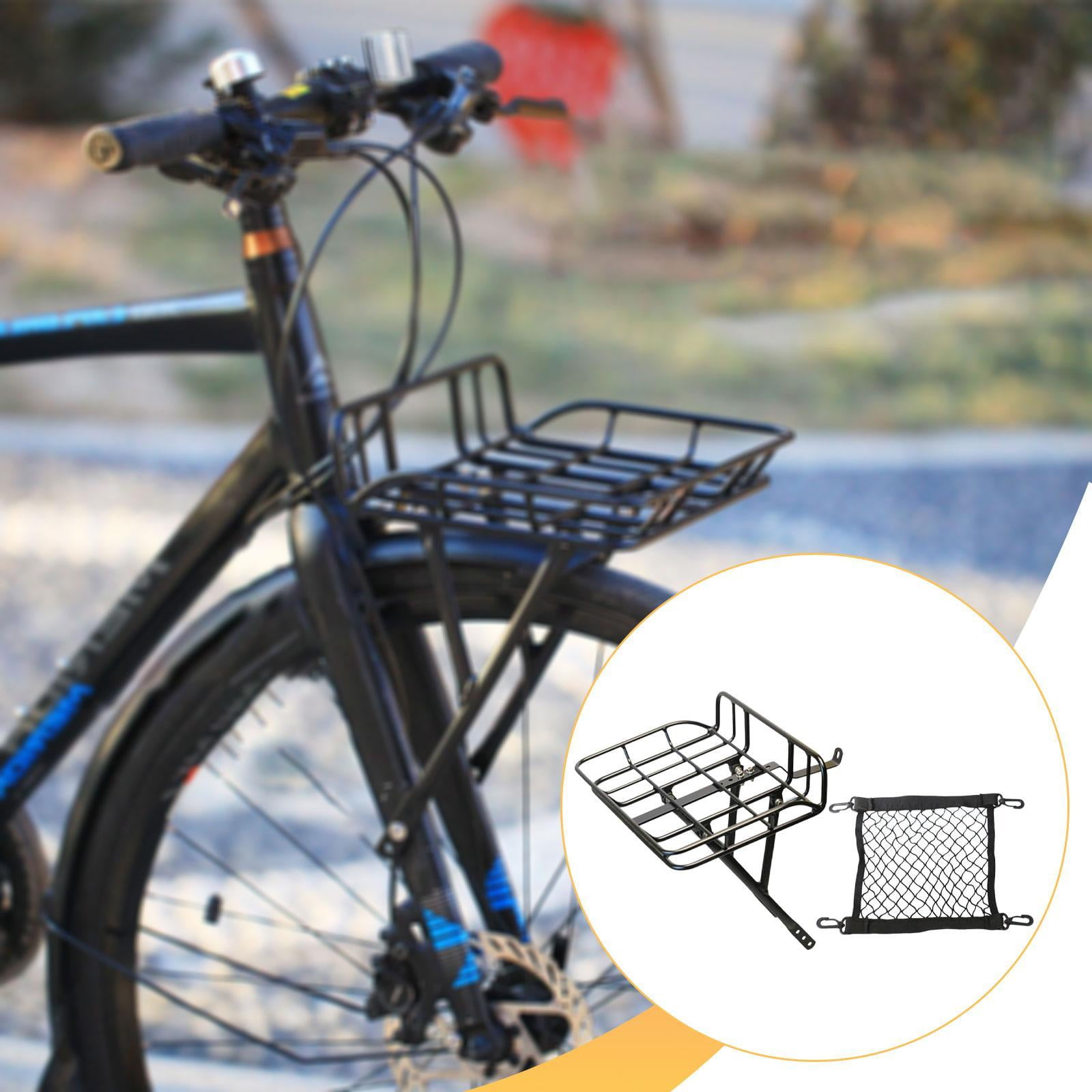 Bicycle Front Cargo Rack Bike Basket Carrier Accessories Aluminum Alloy Easy Installation for Women Men Daily Commute